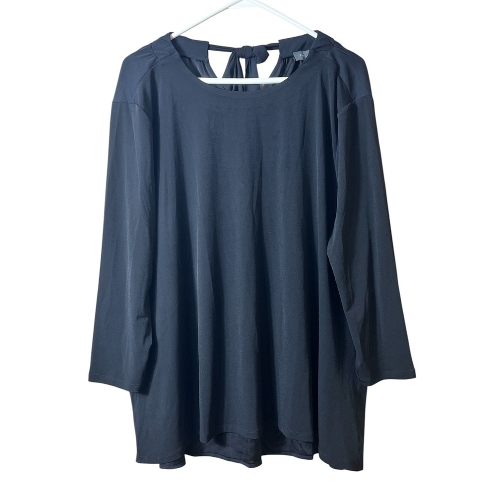 NWT The Limited Black‎ Tie-Neck Blouse XL – Minimalist Chic, Office to Evening